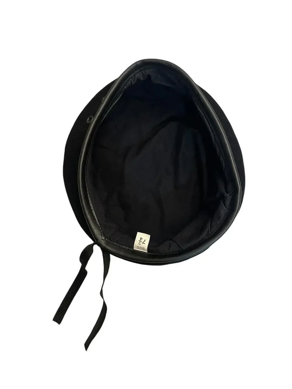 Black Wool Beret Hat Size 7 3/4 - Picture 3 of 3